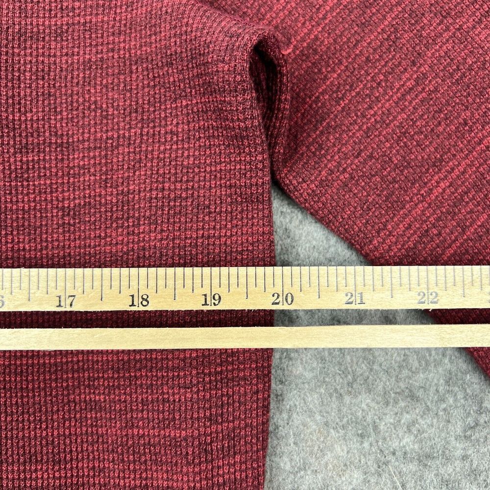 Lucky‎ Brand Sweater Mens Large Red Thermal 1/4 Zip Mock Neck Pullover Pockets - Picture 9 of 13